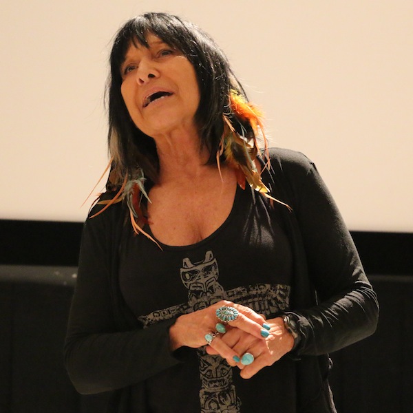 Buffy Sainte-Marie speaks to students at Middle Tennessee State University in Murfreesboro, Tenn. on Thursday, September 19, 2015. (American Songwriter / John Connor Coulston)
