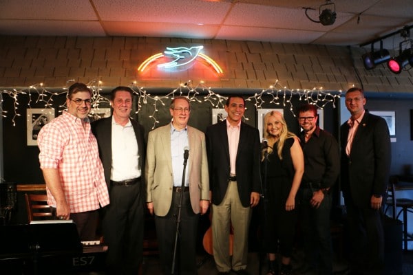 Pictured left to right: songwriter Barry Dean, House Judiciary Committee Chairman Bob Goodlatte (VA), NSAI Executive Director Bart Herbison, Congressman Darrell Issa (CA) songwriters Heather Morgan, Lee Thomas Miller and Congressman Doug Collins (GA)