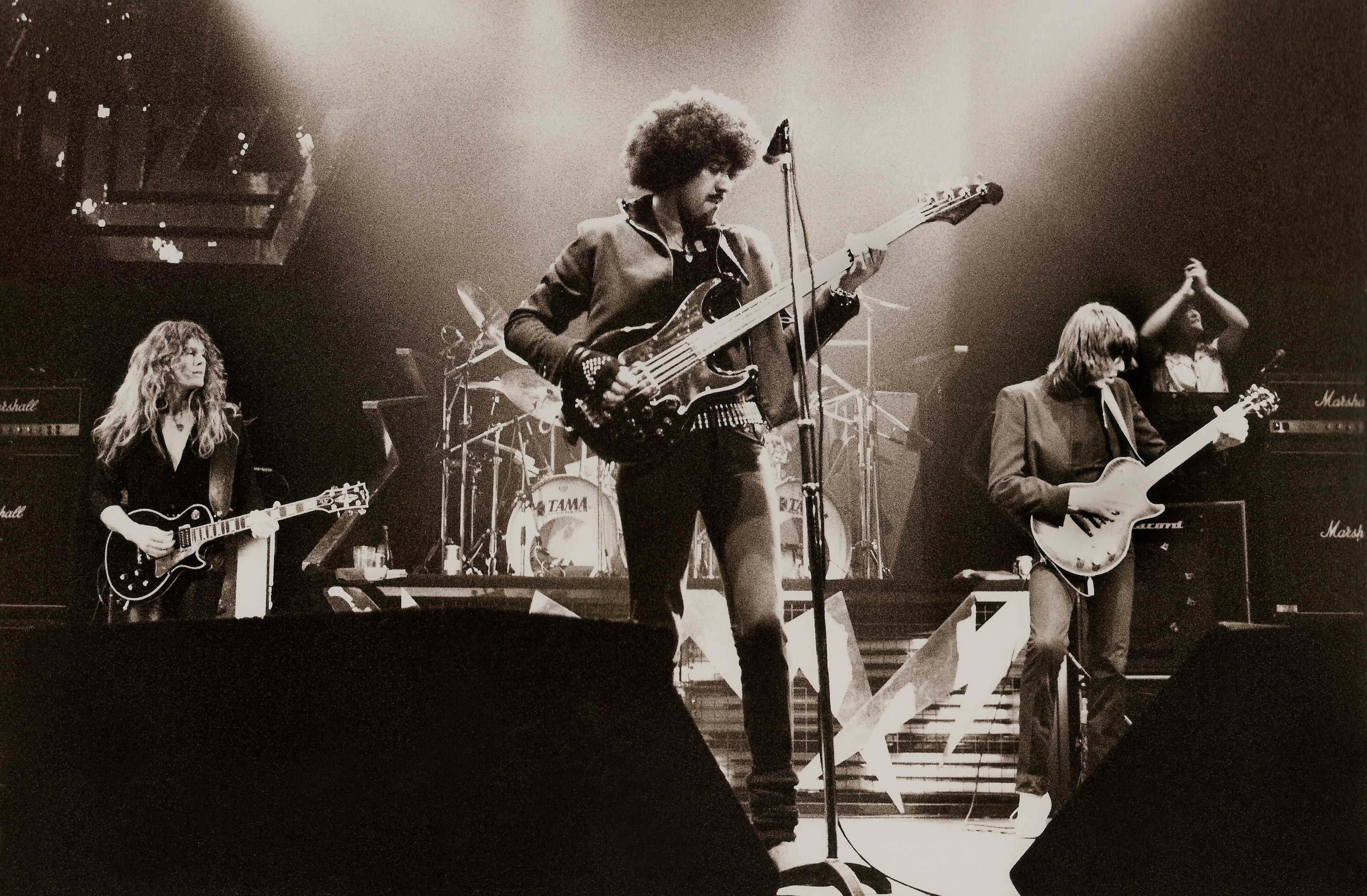 Photo by Harry Potts. Creative Commons License via Wikipedia. Thin_Lizzy_-1983