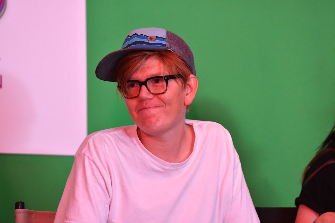 Brett Dennen talks to the media before his Friday afternoon set. Photo by Mike Stewart.