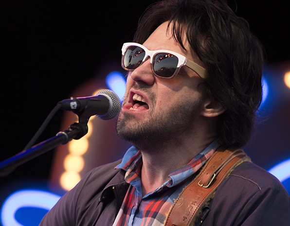 Conor Oberst playing at the Luck Reunion at Willie Nelson's Luck Ranch, March 2017. Photo by Justin St. Clair