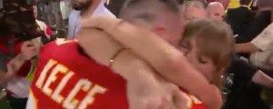 Hot Mic Catches Taylor Swift’s First Words to Travis Kelce Following Dramatic Super Bowl Victory