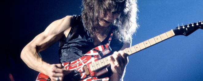 Eddie Van Halen playing the guitar